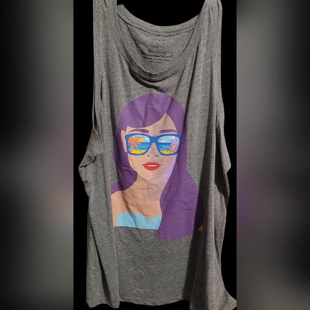 Nwt Torrid Gray Graphic Relaxed Tank Top Read Post